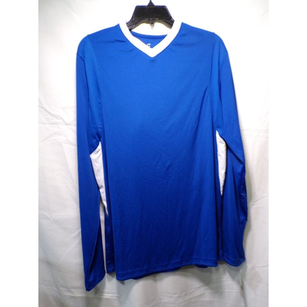 Champro Men's Blue Long Sleeve V-Neck Athletic T-Shirt Size S